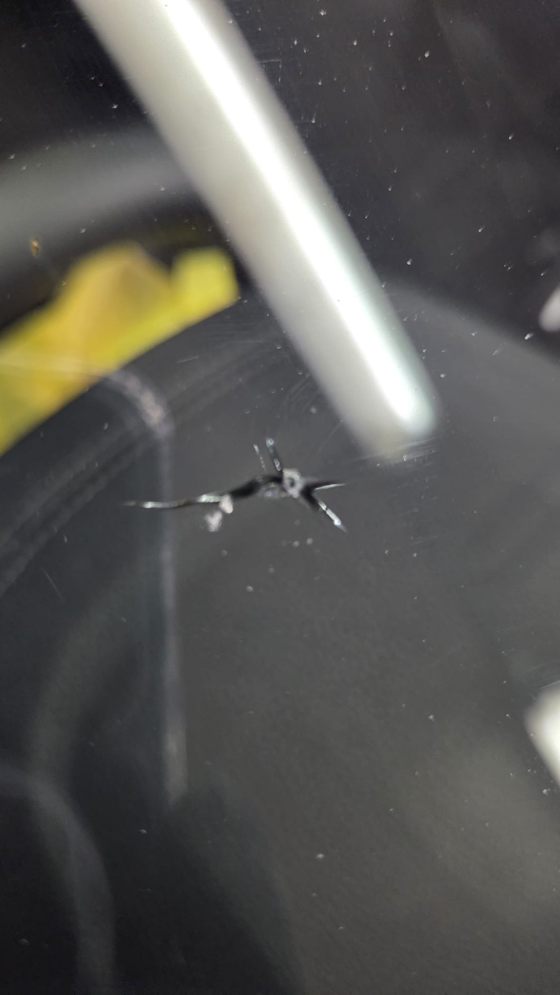 Windshield before repair